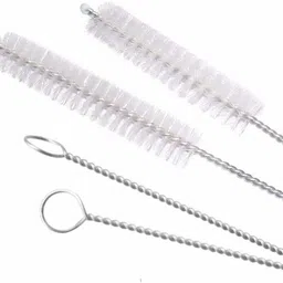 Straw Cleaning Brush Baby Bottle Cleaner(White) -4 Pieces-image-0