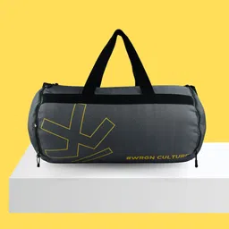 wrogn 30 L Gym Duffel Bag - Elegant Men & Women Lightweight Sport Gym Bag Duffel Bag - Grey, Yellow-picture-22