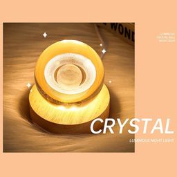wengonvila 3D Space Galaxy Planet Crystal Ball Night Light LED Crystal Night Lamp_T46 Night Lamp-picture-7