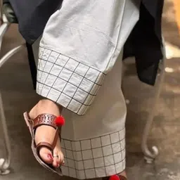 ana collection Pure Cotton Checkered Women ["White"] Salwar-picture-32