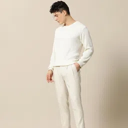 mr bowerbird Men Regular Fit White Polyester Trousers image 5