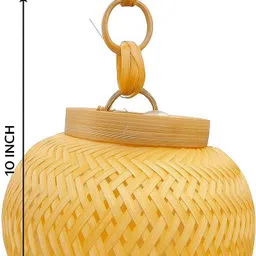 bamboo craft Ball hanging celling light shade Night Lamp image 3