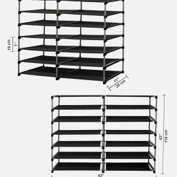 urban choice Serene Fabric 12-Shelves Collapsible Shoe Rack In Maroon Colour image 2