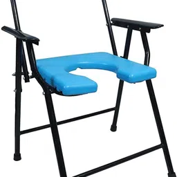 aman enterprises COMMODE CHAIR BLUE BLACK Commode Chair image 2