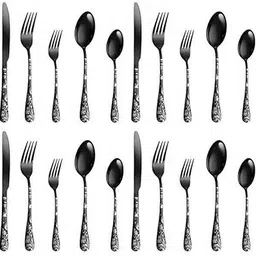 heimora Black spoons and fork set,serving spoon Stainless Steel Cutlery Set Stainless Steel Cutlery Set-picture-24