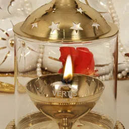 sbbco Brass borosilicate glass table diya Brass Table Diya-picture-25