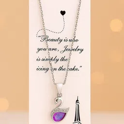 elohim grace Pendant_ Swan Silver Stainless Steel, Alloy, Silver Locket Set-picture-34