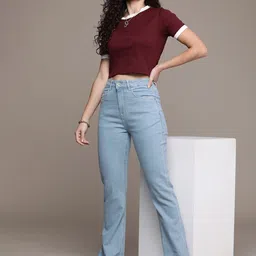 roadster Women Boot-Leg High Rise Blue Jeans image 5