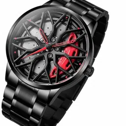 trendy styler FASHINABLE Flower Car Wheel Watch With Spinning Flower Rim Design Analog Watch - For Men TS-0009 image 3