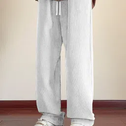 rajovati Men Loose Fit White Lycra Blend Trousers-picture-11
