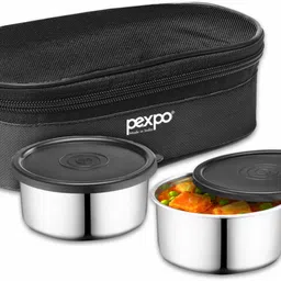 pexpo Nano Stainless Steel Lunch Box With Cover Bag and Leakproof Air-Tight 2 Containers Lunch Box-picture-19
