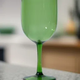 borotech Prism Hue Wine Goblet - Set of 2, 280ml - Green | Handcrafted Borosilicate Glass image 2