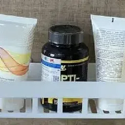 shrey Self Adhesive Wall Hanging BATHROOM floating Shelf (pack of 2) 1.41 Plastic Wall Shelf image 3