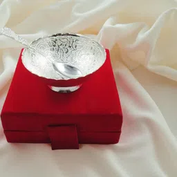 swaroopa Steel Decorative Bowl Silver Bowl image 2