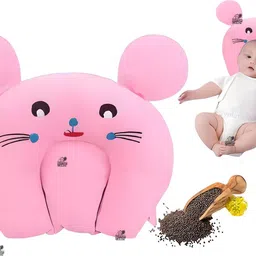 kotton candy Rai Pillow Velvet, Baby Head Shaping Takiya Soft Pillow Infant Mustard Seeds Toons & Characters Baby Pillow Pack of 1-picture-25
