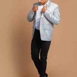 jbn creation Men Self Design Single Breasted Casual Blazer image 5