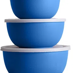 ashu Stainless Steel Storage Bowl Microwave Safe Bowl Set of 3 image 1