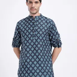 anouk rustic Men Printed Polyester Straight Kurta image 2