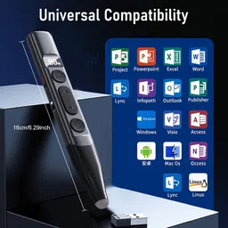 ELEPHANTBOAT Presentation Clicker with Stylus Pen Laser for Touch Screen Smart Board Remote Wireless Presenter Clicker with Stylus for Smart Board Laptop Accessory image 2