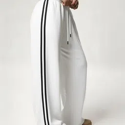 dockstreet Women Solid White Track Pants-picture-29