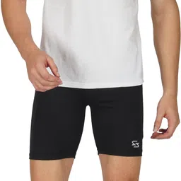 sportinger Self Design Men Black Tights image 4