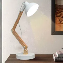 Adjustable Architect Swing Arm White Colour Metal Desk Study Lamp-image-70