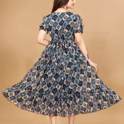 rosasignora Women Maxi Light Blue Knee Length Dress image 2