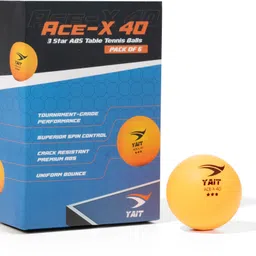 yait sports Ace-X 40 (Pack of 6) | 3-Star Table Tennis Balls | ITTF Standard | ABS Material Table Tennis Ball-picture-22