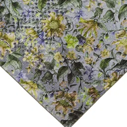 kaleen india Graphite Floral Polyester 6' X 9' Machine Made Carpet image 5