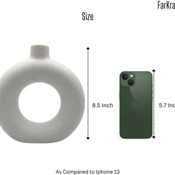 farkraft Donut,6 + 8 Inch Combo, Decor Items for Living Room, Pack of 2 Ceramic Vase image 4