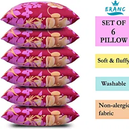 eranc Polyester Fibre, Microfibre, Cotton Solid Sleeping Pillow Pack of 6-picture-28