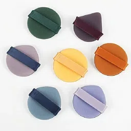 vnz Reusable Face Puff for Loose Powder, Compact, Foundation (Set of 7, Multi-Color)-picture-18