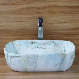 lofina ceramic Premium Designer Table Top Counter Top Wash Basin Ceramic Wash Basin DSM 1026 (L45XW32.5XH12.5 cm) Counter top Ceramic Wash Basin Table Top Basin Table Top Basin image 1