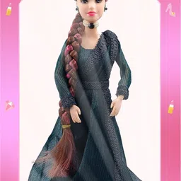 maalona-exclusive toys Shrestha | Indian Doll in Emerald Green Saree | Traditional Doll image 3