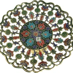 deckorish Brass Multicolor Pari Stand 3 Fruit Basket Brass Fruit & Vegetable Basket image 3