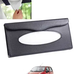 ccmm Universal Leatherite Black Rectangle Tissue Paper Box/Dispencer For Car-185 Vehicle Tissue Dispenser image 1