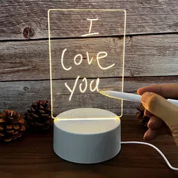 urjahome 3D LED Acrylic Writing Board with Pen | 10x15 cm USB Message Pad Gift Night Lamp-picture-27