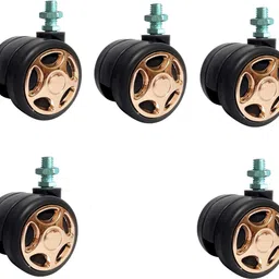 shinjai Office Chair Wheels (Caster) Heavy Duty Gold Screw Type Nylon Set of 5 Appliance Furniture Caster-picture-14