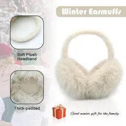 kedohub Unisex cute foldable plush faux warm ear muffs for women girls (8 years & above) Ear Muff image 3