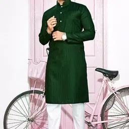 shivgarmets Men Cotton Blend Kurta Pyjama Set image 1