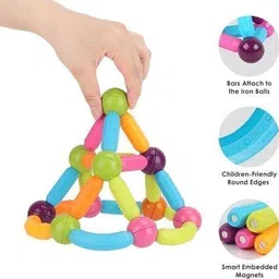 happy hues Magnetic Building Block STEM Toy for Kids Magnetic Sticks and Balls Set image 5