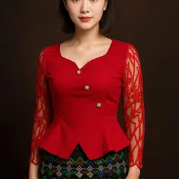 ibfashion Casual Regular Sleeves Solid Women Red Top-picture-10
