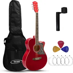 techno 40-Inch Acoustic Guitar Spruce Top, Mahogany Neck, Acoustic Guitar Mahogany Purple Heart Right Hand Orientation-picture-22