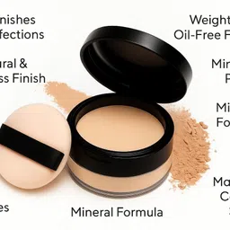 emrika Natural Matte Compact Powder – Long-Lasting Lightweight Face Powder Compact image 3