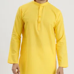 niraj creation Men Solid Cotton Blend Straight Kurta image 1
