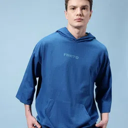 glitchez Men 3/4th Sleeve Printed Hooded Sweatshirt image 3