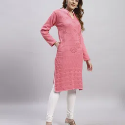willey Women Self Design Wool Straight Kurta image 1