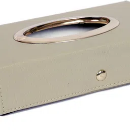 mockhe Chrom-Beige Tisue Box Leatherete-788 Vehicle Tissue Dispenser image 3