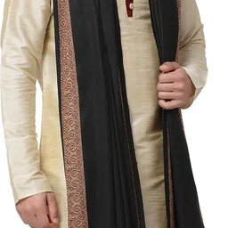 WEAVERS VILLA Polyester Wool Blend Solid Men Shawl image 2