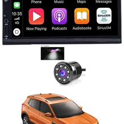ayw 7 INCH Full Double Din Car Screen Stereo Media Player Audio Video Touch Screen Stereo Full HD with MP3/MP4/MP5/USB/FM Player/WiFi/Bluetooth & Mirror Link with Back Rear Camera For Kushaq Car Stereo image 1